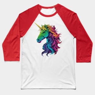 Colourful Unicorn Baseball T-Shirt